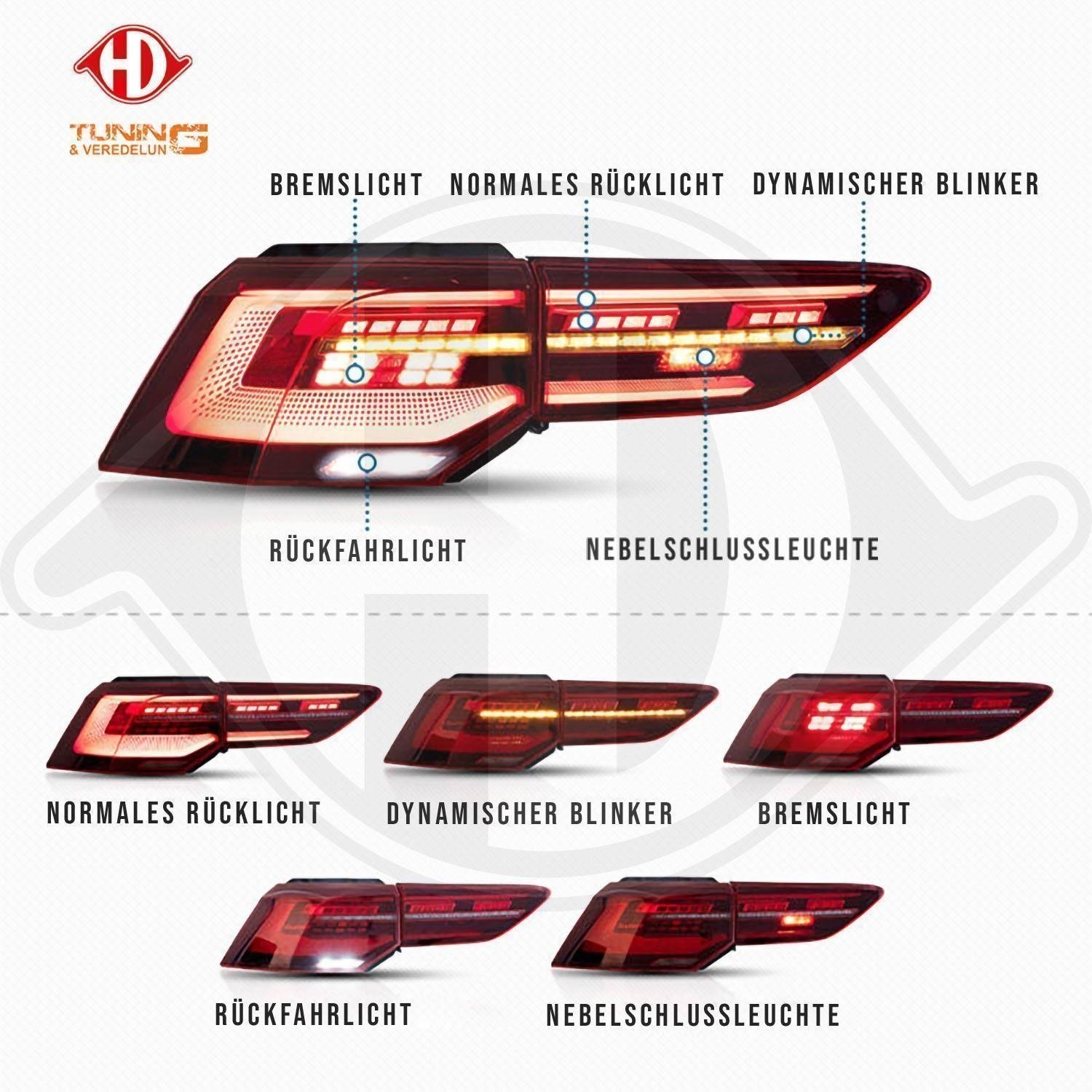 DIEDERICHS Jogo de farolins traseiros HD Tuning