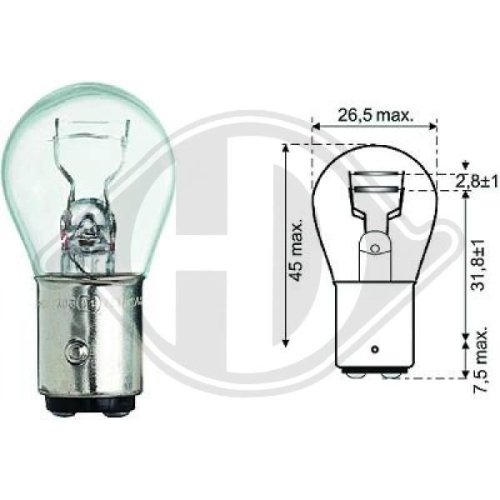 DIEDERICHS Bulb, direction indicator/end outline marker light