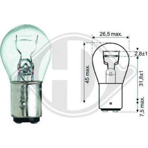 DIEDERICHS Glühlampe, Brems-/Schlusslicht