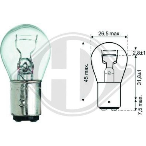 DIEDERICHS Ampoule, feu stop/feu arrière