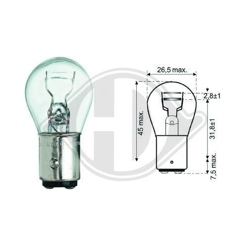 DIEDERICHS Glühlampe, Brems-/Schlusslicht