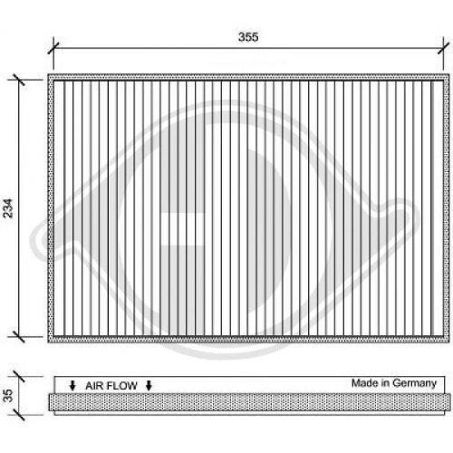 DIEDERICHS Filtre, kabin havası DIEDERICHS Climate