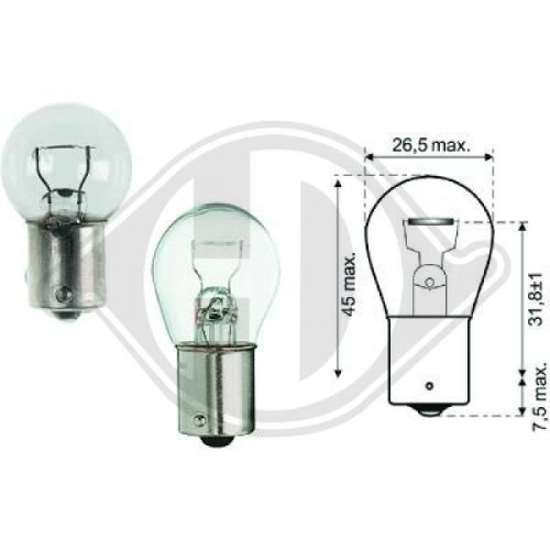 DIEDERICHS Bulb, direction indicator/end outline marker light