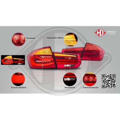 DIEDERICHS Jogo de farolins traseiros HD Tuning