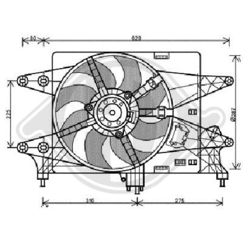 DIEDERICHS Ventilador, refrigeración del motor