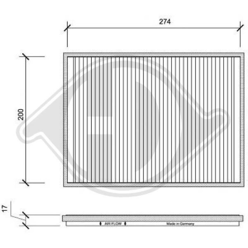 DIEDERICHS Filtre, kabin havası DIEDERICHS Climate