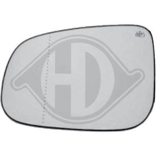DIEDERICHS Vidro de espelho, espelho retrovisor exterior