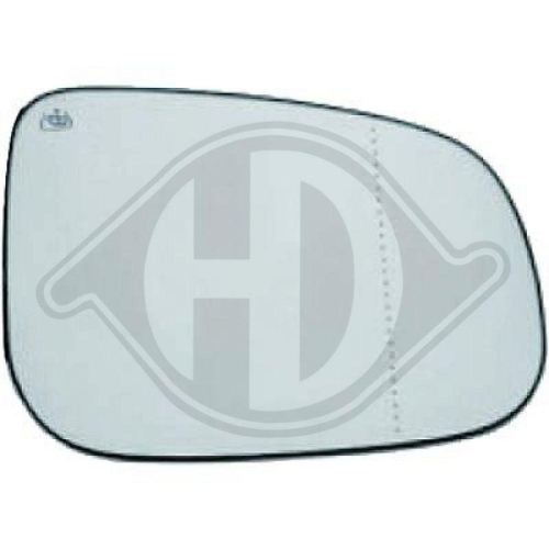 DIEDERICHS Vidro de espelho, espelho retrovisor exterior