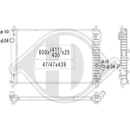 DIEDERICHS Radiateur, refroidissement du moteur DIEDERICHS Climate