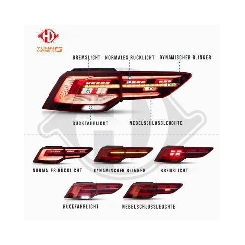 DIEDERICHS Jogo de farolins traseiros HD Tuning
