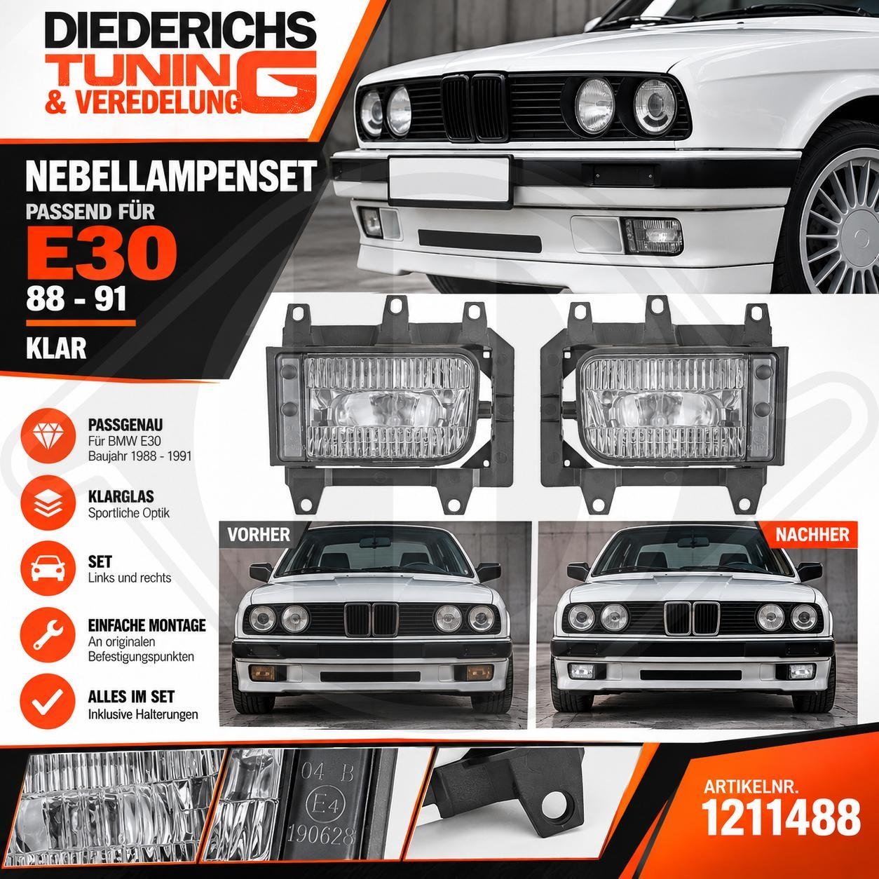 DIEDERICHS Juego de faro antiniebla HD Tuning